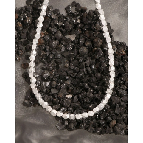 Collar de Plata de Ley S925 con Pepitas Geométricas Irregulares para Mujer Joyería Minimalista Cadena de Cuentas Estilo INS