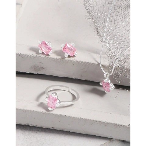 925 Sterling Silver Rectangle Zirconia Stud Earrings For Women Korean Ins Minimalist Geometric Pink Green Zircon Earrings Jewelry