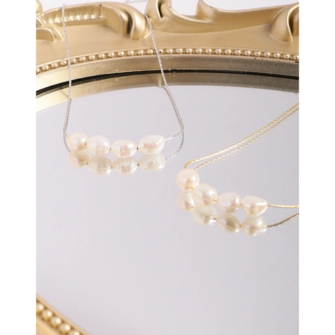 925 Sterling Silver Baroque Freshwater Pearl Necklace For Women Minimalist Natural Irregular Pearl Luxury Jewelry Gift