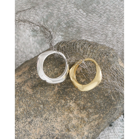 Orecchini a Cerchio in Argento Sterling 925 Minimalisti per Donna Geometrici Irregolari Bordo del Prisma Gioielli alla Moda Quotidiana