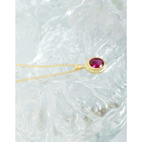 925 Sterlingsilber 18K Vergoldet Oval Rot Zirkonia Schlüsselbein Kette Anhänger Schmuck Für Damen Geschenk Luxus Stil