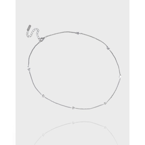 Collana con Ciondolo a Stella in Argento Sterling 925 da Donna Girocollo Minimalista con Stelle Multiple Catena Regolabile Gioielli