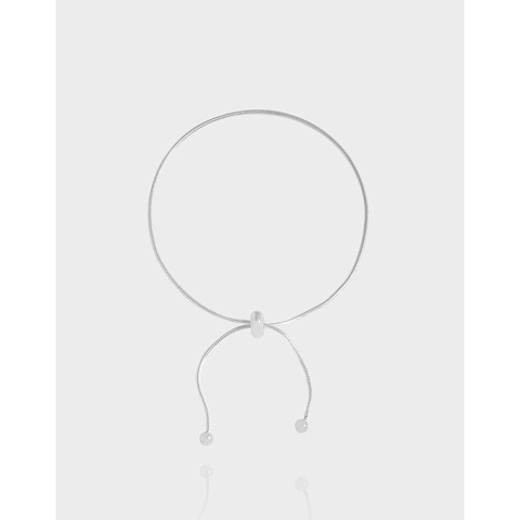 Minimalist 925 Sterling Silver Snake Bone Chain Bracelet For Women Adjustable Bolo Clasp Electroplated Silver Hand Jewelry