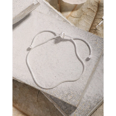 Minimalist 925 Sterling Silver Snake Bone Chain Bracelet For Women Adjustable Bolo Clasp Electroplated Silver Hand Jewelry