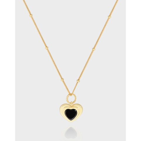 S925 Sterlingsilber Herz Achat Anhänger Halskette Für Damen 18K Vergoldet Nische Luxus Minimalistischen Stil Schmuck Geschenk