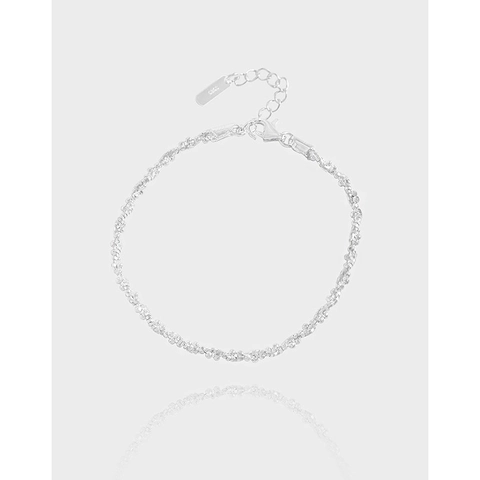 S925 Sterlingsilber Gedrehtes Seilkette Armband Minimalistisch Koreanisch INS Stil Verstellbares Perlen Gliederkette Damen Schmuck Geschenk