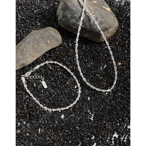 S925 Sterlingsilber Gedrehtes Seilkette Armband Minimalistisch Koreanisch INS Stil Verstellbares Perlen Gliederkette Damen Schmuck Geschenk