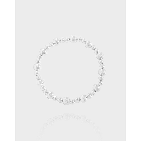 Minimalistisch 925 Sterlingsilber Perlenarmband Für Damen Hochglanzpolierte Runde Kugeln Verstellbares Charm Armband Modeschmuck