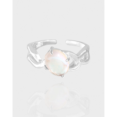 925 Sterling Silver Irregular Cross Line Open Ring For Women Niche Design Adjustable Rhinestone Finger Ring Jewelry
