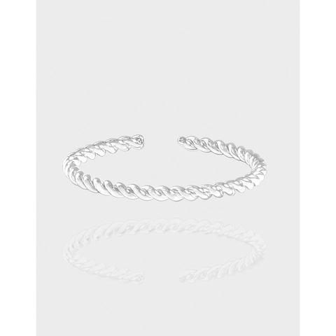 925 Sterlingsilber Geflochtener Offener Ring Minimalistisch Verstellbarer Gedrehter Fingerring Für Damen Ins-Stil Schmuck