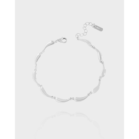 S925 Sterlingsilber Wellenglied Armband Für Damen Minimalistischer Koreanischer INS-Stil Verstellbare Kette Modeschmuck Geschenk