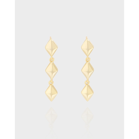 925 Sterlingsilber Raute Hängeohrringe Geometrisch Lange Drop Minimalistische Schmuck Für Damen 18K Gold Weißgold Galvanisiert