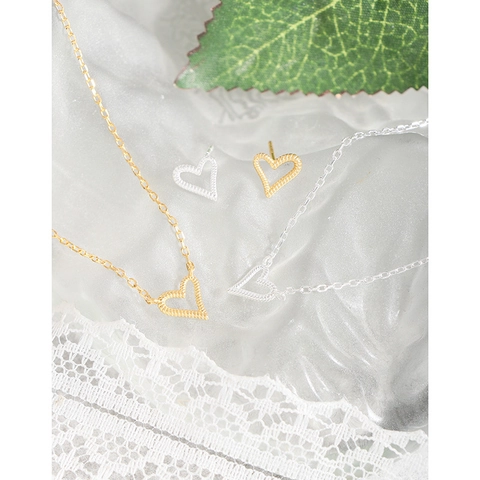 925 Sterlingsilber Herz Anhänger Halskette Minimalistisch Hohl Liebe Herz Schlüsselbein Kette Gold Silber Schmuck Für Damen
