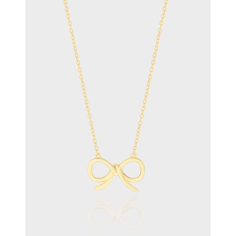 S925 Sterling Silver Bowknot Pendant Necklace For Women Minimalist Korean Style Hollow Bow Clavicle Chain Jewelry Gift