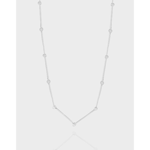 Collana in Argento Sterling S925 Minimalista con Maglie a Bambù per Donna Design Geometrico Stile Ins Gioielli Placcati Argento