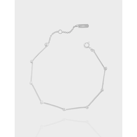 Pulsera de Empalme de Plata de Ley 925 Minimalista con Nudo de Bambú para Mujer Estilo Ins Geométrico Joyería de Plata
