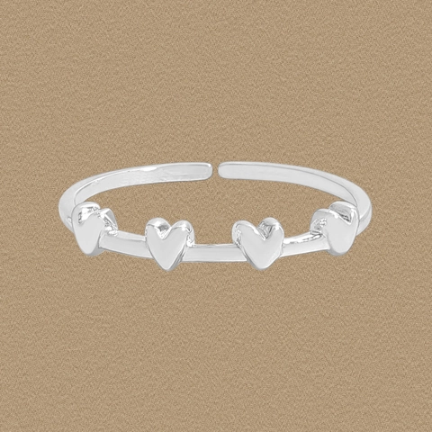 S925 Sterlingsilber Herz Offener Ring Für Damen Minimalistischer INS Stil Kleiner Liebes Verstellbarer Fingerring Koreanischer Schmuck