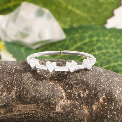 S925 Sterlingsilber Herz Offener Ring Für Damen Minimalistischer INS Stil Kleiner Liebes Verstellbarer Fingerring Koreanischer Schmuck