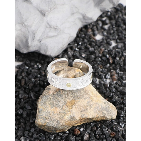 925 Sterling Silver Butterfly Adjustable Ring For Women Minimalist Elegant Rhinestone Open Finger Ring Jewelry Birthday Gift