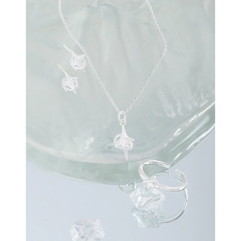 Orecchini a Bottone a Stella in Argento Sterling 925 da Donna Moda Coreana Stella a Quattro Punte Strass Gioielli