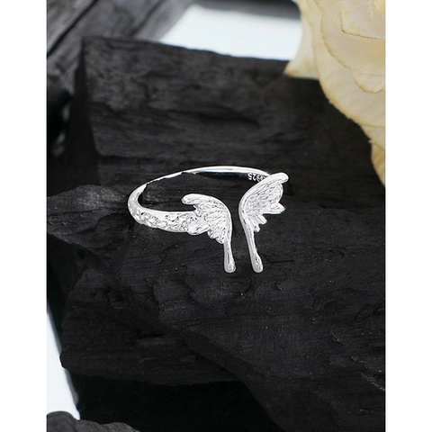 S925 Sterling Silber Schmetterling Offener Ring Für Damen Nische Flüssigmetall Struktur Verstellbarer Ring Schmuck Geschenk