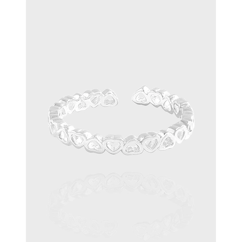 Minimalistischer 925 Sterlingsilber Herz Ring Damen Verstellbarer INS Stil Romantischer Modeschmuck Herzring Geschenk