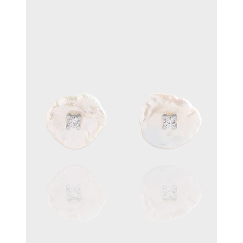 Elegante S925 Sterlingsilber Künstliche Barockperlen Ohrstecker Minimalistisch Strass Eingelegt Ohrschmuck Für Damen Täglicher Gebrauch