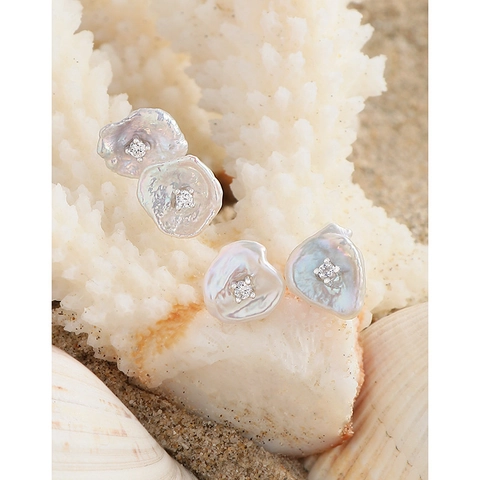 Elegante S925 Sterlingsilber Künstliche Barockperlen Ohrstecker Minimalistisch Strass Eingelegt Ohrschmuck Für Damen Täglicher Gebrauch