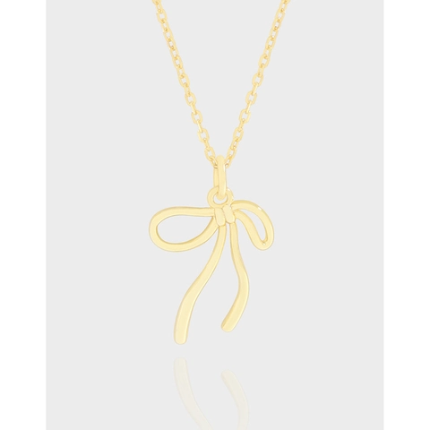 Collana Con Pendente a Fiocco in Argento Sterling 925 Per Donna Elegante Collana Girocollo Minimalista Gioielli Regalo