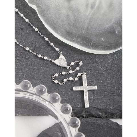 925 Sterling Silver Cross Heart Pendant Necklace Women Light Luxury INS Style Rhinestone Clavicle Y-Shaped Jewelry Gift