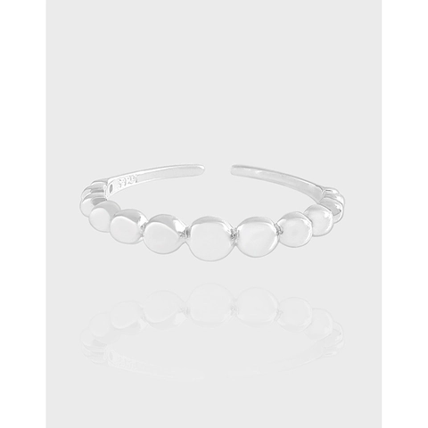 S925 Sterlingsilber Perlen Blasen Offener Ring Für Damen Minimalistischer Verstellbarer Farbverlaufskugel Fingerring Schmuck