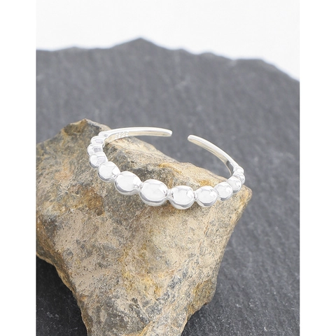 S925 Sterlingsilber Perlen Blasen Offener Ring Für Damen Minimalistischer Verstellbarer Farbverlaufskugel Fingerring Schmuck