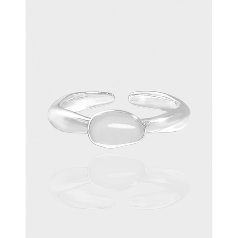 Minimalist 925 Sterling Silver Irregular Lava Open Adjustable Ring For Women Retro Style Elegant Fine Jewelry Gift