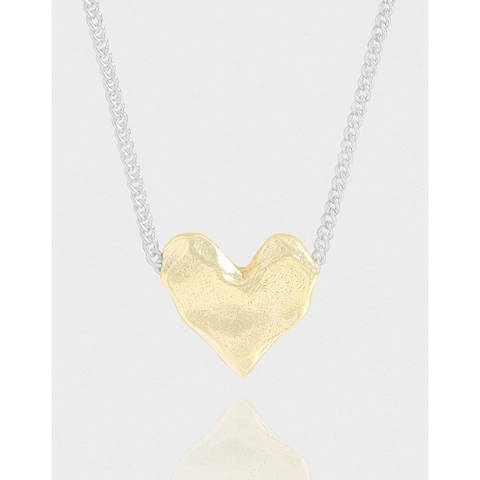 925 Sterling Zilveren Hart Hanger Ketting Voor Vrouwen Tweekleurig Goud Zilver Verguld Minimalistisch INS Stijl Sieraden Cadeau
