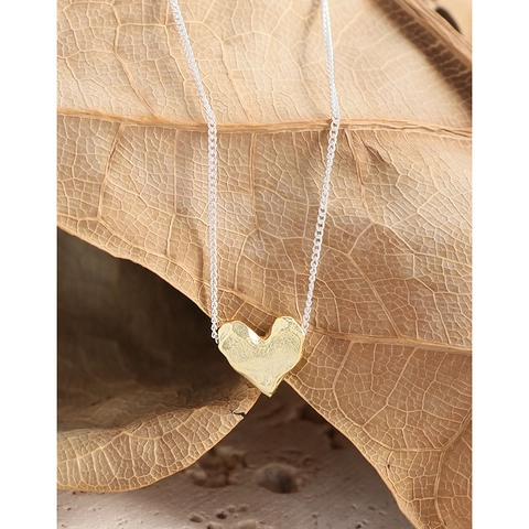 925 Sterling Zilveren Hart Hanger Ketting Voor Vrouwen Tweekleurig Goud Zilver Verguld Minimalistisch INS Stijl Sieraden Cadeau