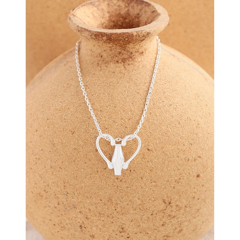Minimalist 925 Sterling Silver Heart Pendant Necklace For Women Korean INS Style Geometric Clavicle Chain Niche Jewelry Gift