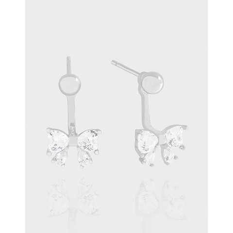 925 Sterlingsilber Schleife Ohrstecker Für Damen Elegant Zirkonia Eingelegt Schleife Ohrringe Leicht Mode Schmuck Geschenk