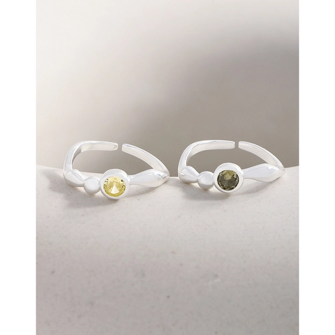 S925 Sterlingsilber Unregelmäßig Verdrehte Linie Zirkonia Ring Für Damen Koreanischen INS Stil Verstellbarer Offener Fingerring
