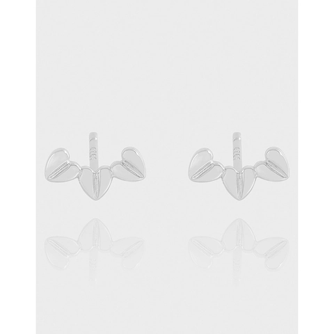 925 Sterlingsilber Triple Herz Ohrstecker Minimalistische Winzige Verknüpfte Herzen Ohrringe Für Damen Mädchen Mode Schmuck