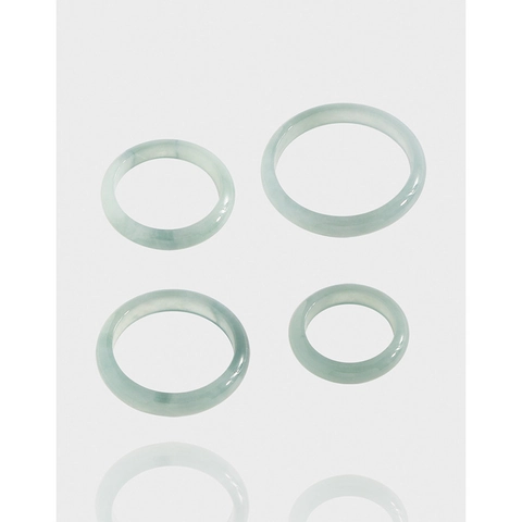 Anello in Agata Argento Sterling 925 Minimalista per Donna Vintage Geometrico Tondo Verde Pietra Naturale Gioielli Regalo