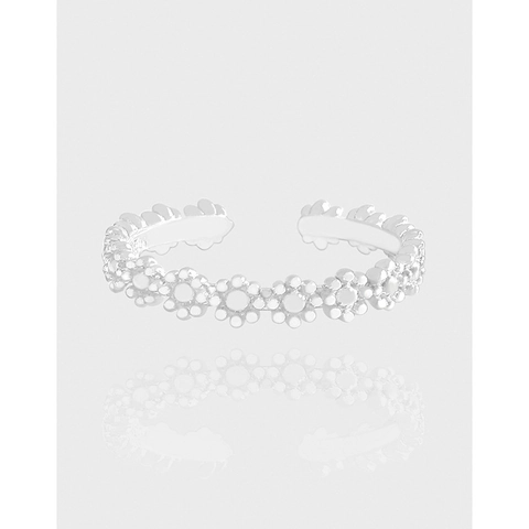 S925 Sterling Silver Daisy Flower Open Ring For Women Minimalist Adjustable Romantic Floral Finger Ring Fashion Jewelry