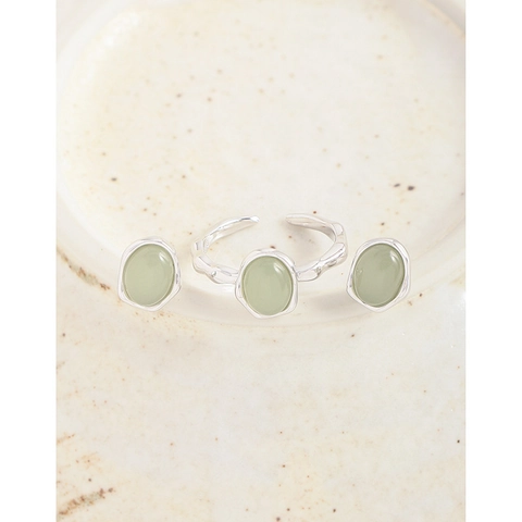 Pendientes de Botón Coreanos Minimalistas Cristal Verde Poste Plata de Ley 925 Geométricos Pequeños Pendientes Joyería para Mujer