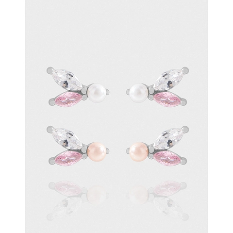 925 Sterling Zilver Vlinder Oorknopjes Voor Dames Met Kunstparel En Marquise Strass Koreaanse Stijl Sieraden