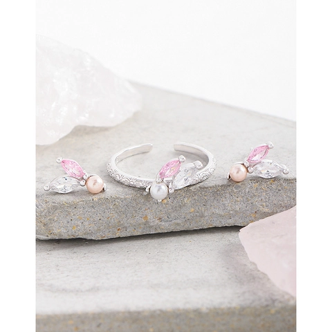 925 Sterling Zilver Vlinder Oorknopjes Voor Dames Met Kunstparel En Marquise Strass Koreaanse Stijl Sieraden