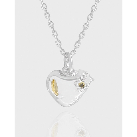 925 Sterling Silver Heart Pendant Necklace For Women Korean INS Style Minimalist Zirconia Clavicle Chain Fashion Jewelry Gift