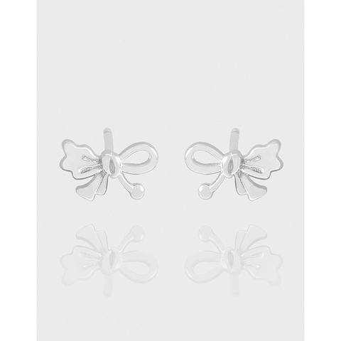 S925 Sterlingsilber Schleife Ohrstecker Für Damen Minimalistische Asymmetrische Schleifen Knoten Modeschmuck Zierliche Silber Ohrringe