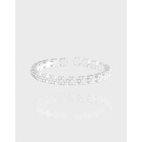 Bague Ouverte en Argent Sterling S925 Délicate Fleur de Marguerite Pour Femme Minimaliste Réglable Style INS Coréen Design de Niche Bague de Doigt Florale Bijoux Cadeau