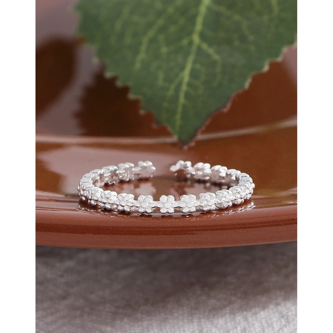 Bague Ouverte en Argent Sterling S925 Délicate Fleur de Marguerite Pour Femme Minimaliste Réglable Style INS Coréen Design de Niche Bague de Doigt Florale Bijoux Cadeau