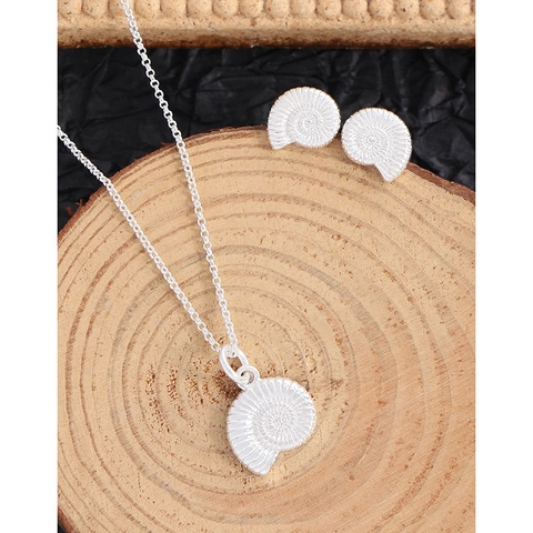 925 Sterling Silver Snail Shell Pendant Necklace For Women Minimalist Korean Style Ammonite Spiral Texture Chain Jewelry