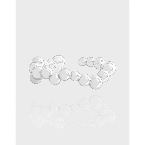 925 Sterlingsilber Unregelmäßige Perlenwelle Ring Für Damen Minimalistisch Verstellbar Offener Fingerring Nische Luxus Bubbles
